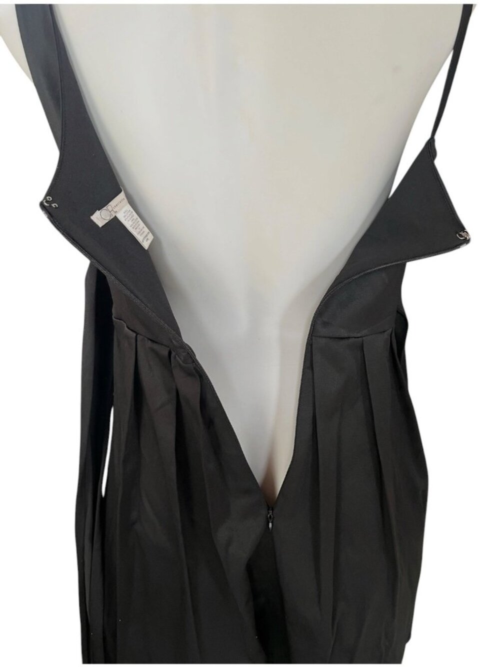 Charlotte Russe Dress Black Asymmetrical Size 7/8 Neckline Ruffles & Rosettes - Picture 5 of 8